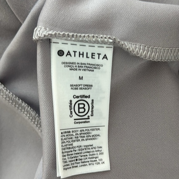 ATHLETA SEASOFT DRESS V Neck LONG SLEEVE Size Medium Lilac Purple Gray #882063 - Picture 5 of 6